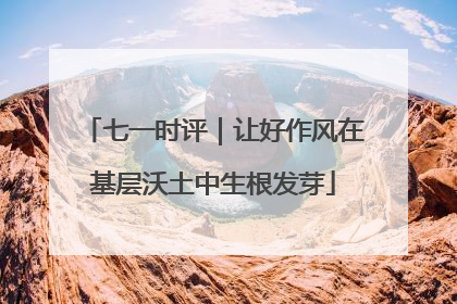 七一时评｜让好作风在基层沃土中生根发芽